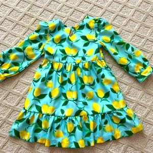 Janie and Jack lemon silk dress size 6